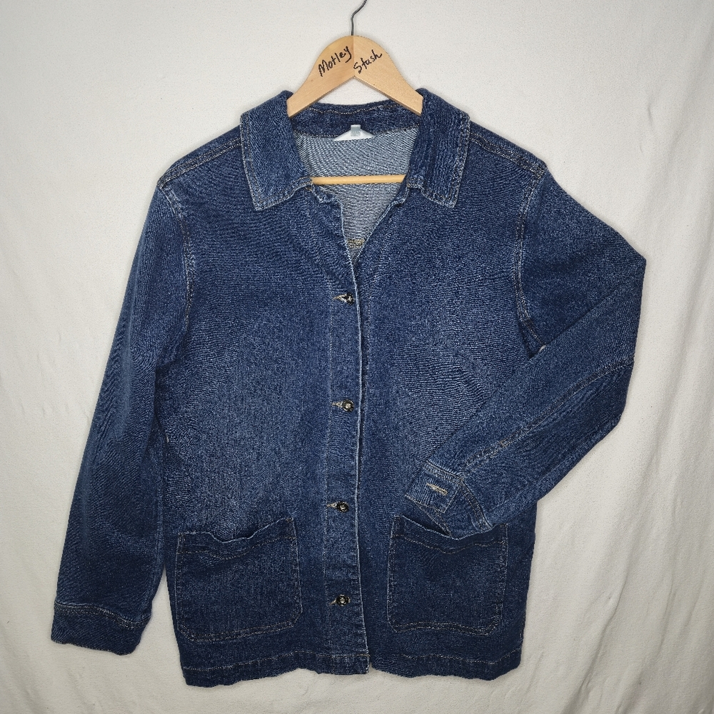 Northern Reflections Ladies Denim Jean Jacket Button Front With Pockets Size S